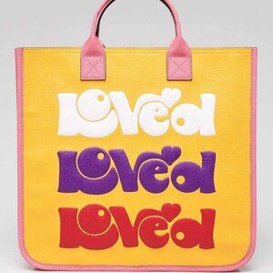 Gucci Pink/Yellow Coated Canvas Rainbow "Loved" Children's Tote Bag